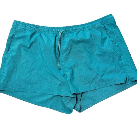 Athleta Marin 5"‎ Board Shorts Women's 3X Teal Green Pinstripe Beach Swim - Picture 1 of 5